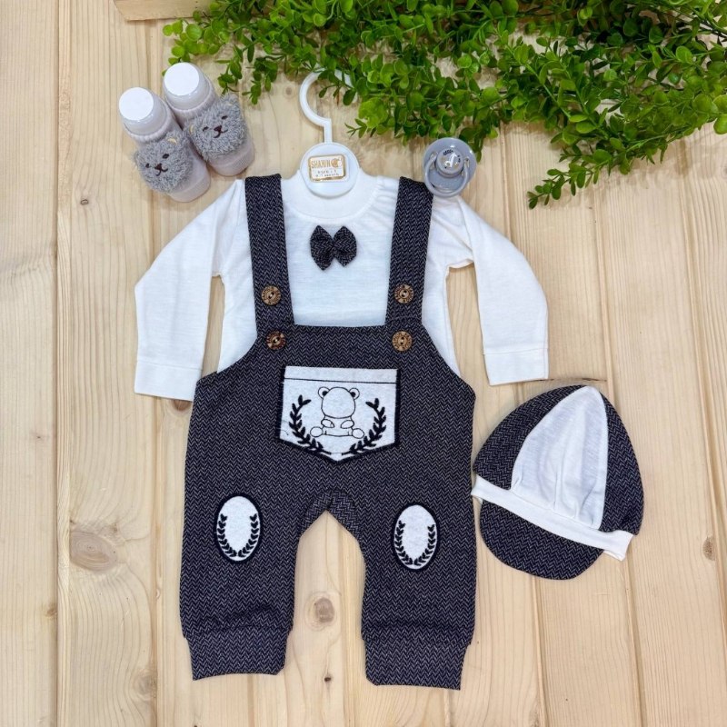 Three Piece Baby Set – Romper with Blouse and Hat Shahin Model