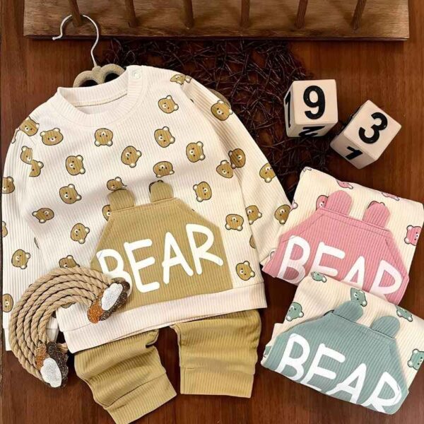 بلوز شلوار کبریتی طرح تدی BEAR - تصویر 2