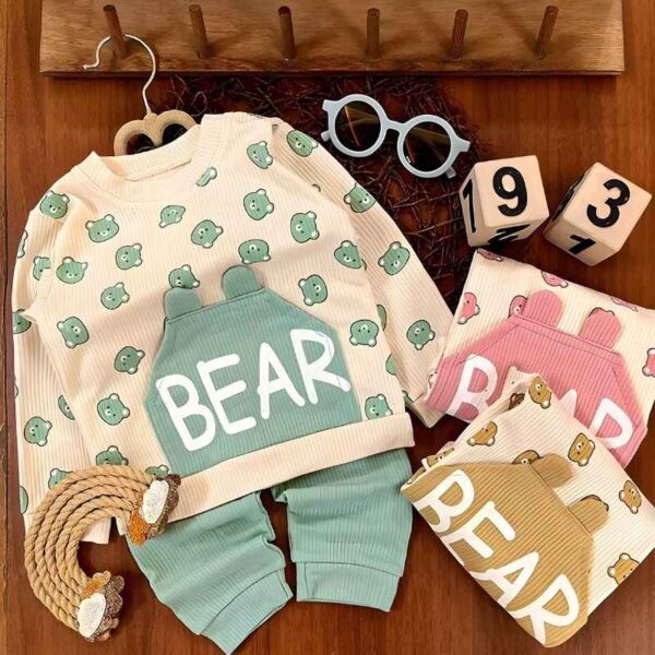 بلوز شلوار کبریتی طرح تدی BEAR - تصویر 3