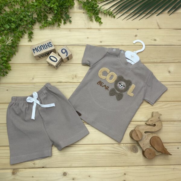 تيشرت شلوارک بيسکوييتي طرح cool bear 1 تيشرت شلوارک بيسکوييتي طرح cool bear